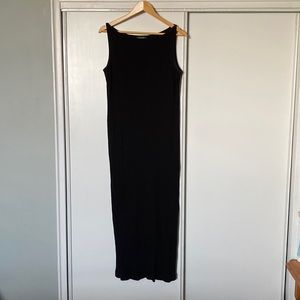 Lauren ribbed boat neck midi